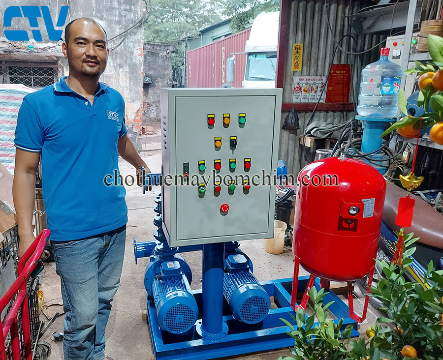 Tủ điện điều khiển và bảo vệ cụm máy bơm tăng áp 2 bơm